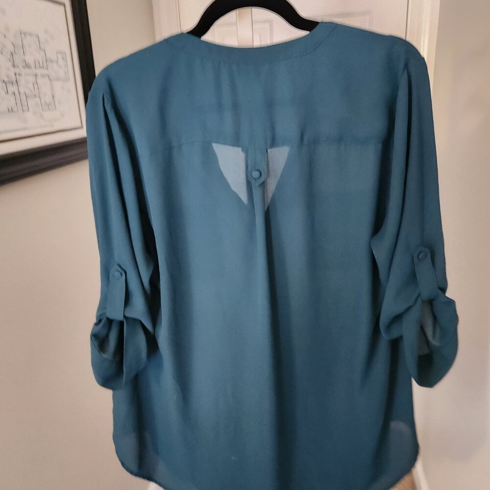 Harper Georgette Pullover 3/4 Sleeve Blouse - Size 00 - Picture 7 of 7